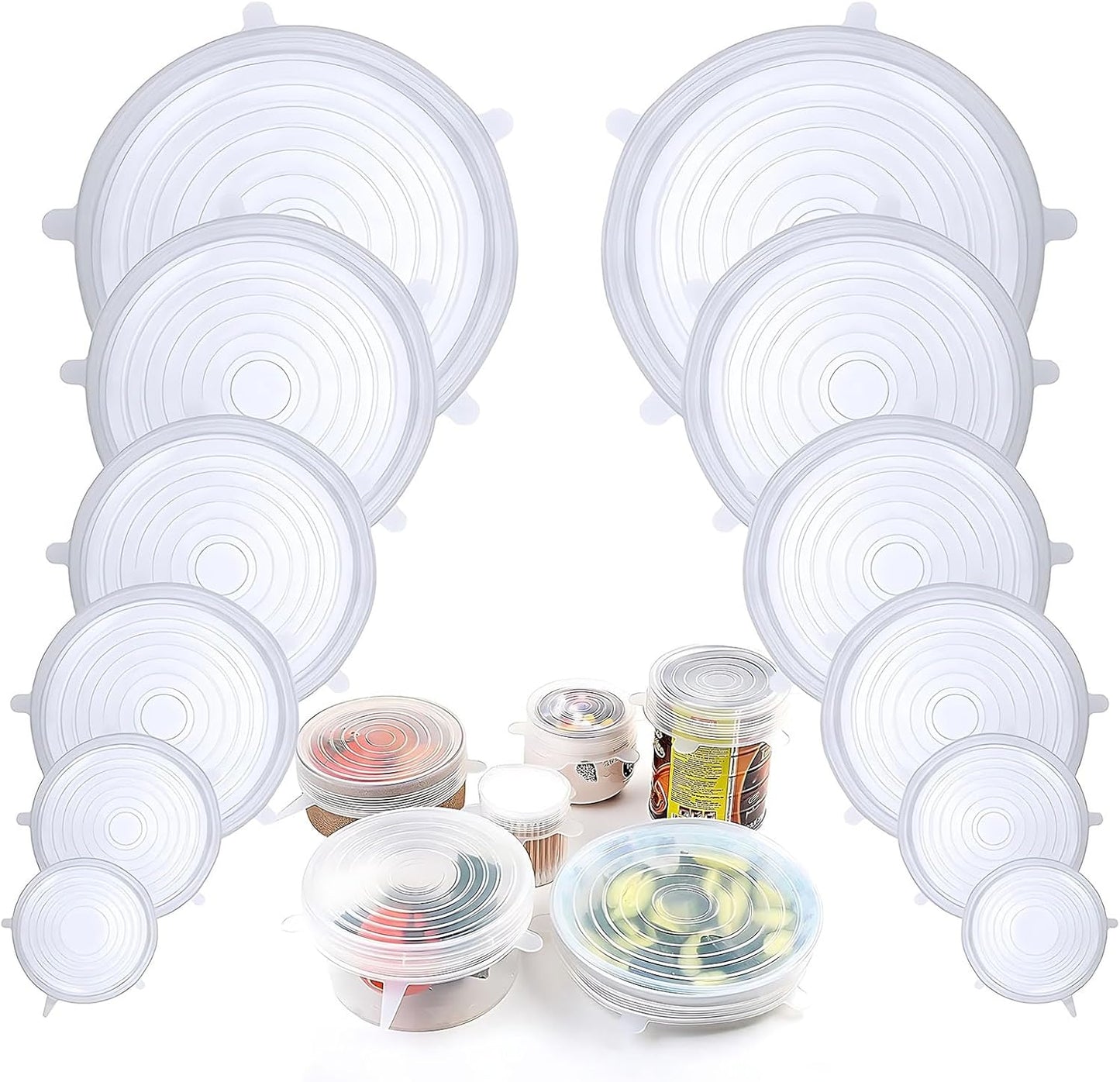 Purio™ Silicone Stretch Lids Reuseable Microwave Safe Flexible Covers