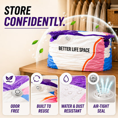 🔥No‑Pump Vacuum Storage Bags – Press & seal, no pump needed.