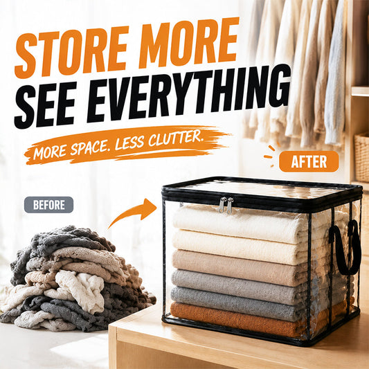 🎁 Transparent Large-Capacity Dustproof & Moisture-Proof Storage Bag – Declutter Your Home Fast ✨ (offer)