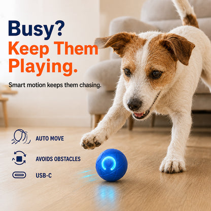 🐾 AUTO-BOUNCING SMART PET BALL WITH REMOTE CONTROL— 3 Interactive Modes | Chew-Resistant E-TPU | USB-C Rechargeable 🎾