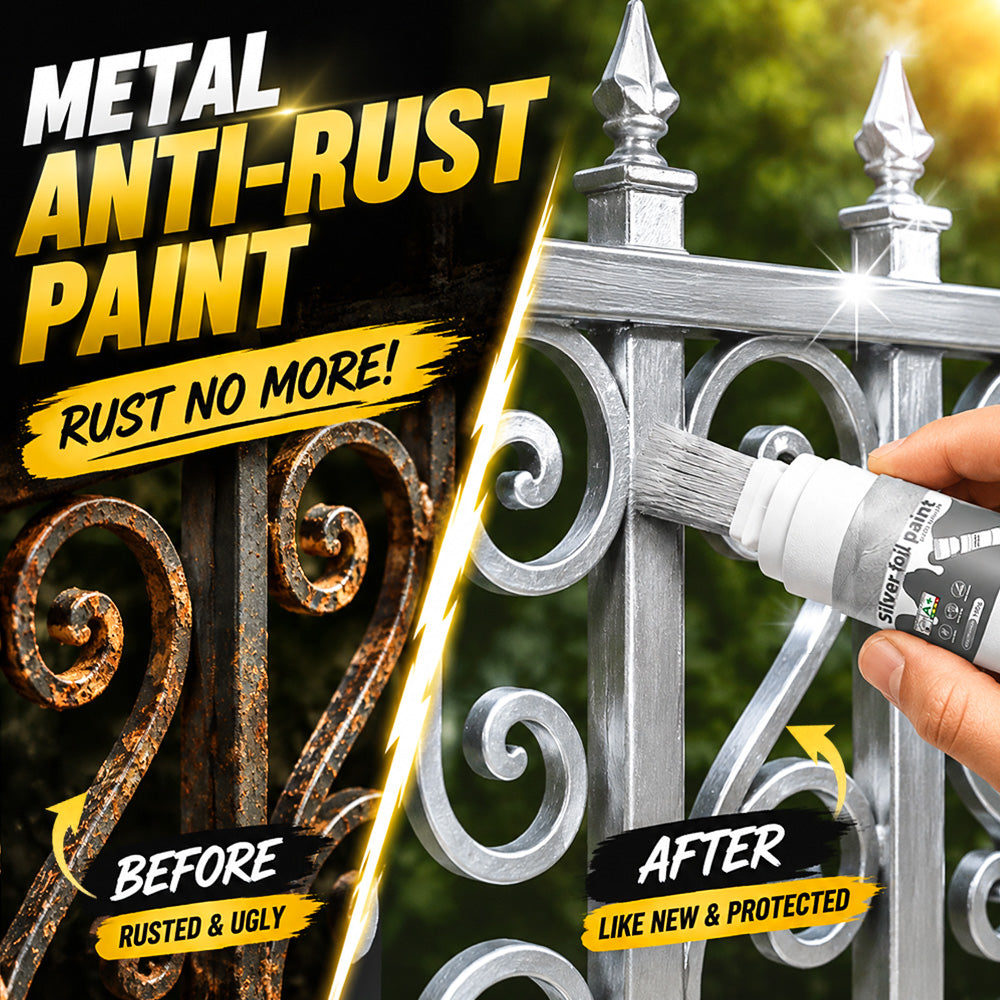 🥳2026 HOT SALE🥳💞50K+ SOLD!🖌️✨ 50% OFF! Water‑Based Metallic Silver Paint with Built‑in Brush – No extra brush needed. Covers scratches & stains in one simple spray. DIY home refresh! 🏠🎨