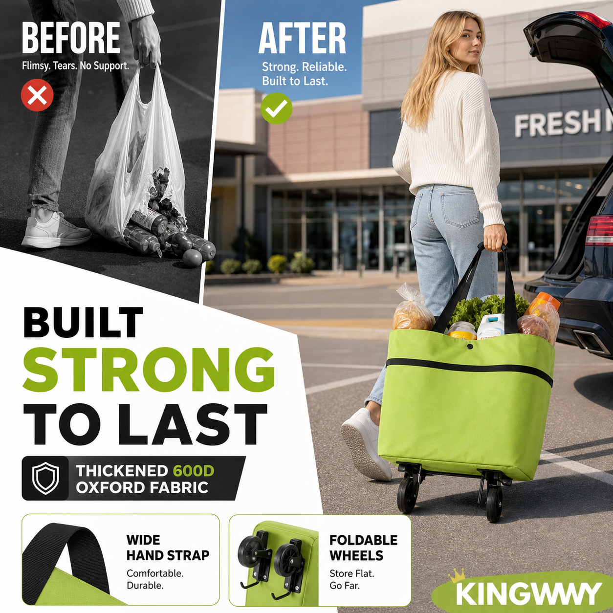 🔥HOT SALE 50% OFF🔥Foldable 2-in-1 Shopping Bag (offer)