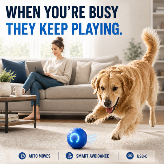 🐾 AUTO-BOUNCING SMART PET BALL WITH REMOTE CONTROL— 3 Interactive Modes | Chew-Resistant E-TPU | USB-C Rechargeable 🎾