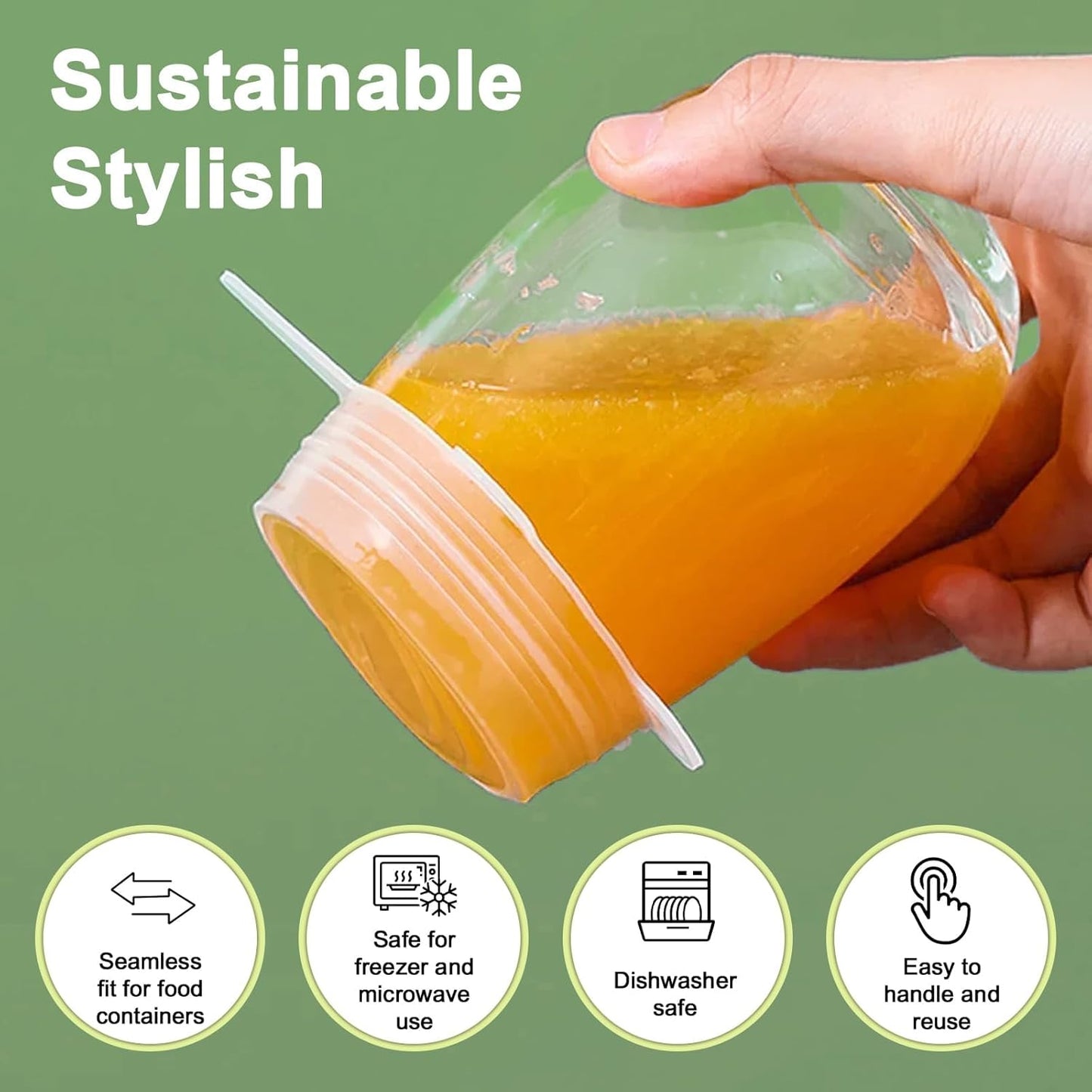 Purio™ Silicone Stretch Lids Reuseable Microwave Safe Flexible Covers
