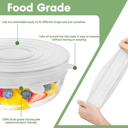 Purio™ Silicone Stretch Lids Reuseable Microwave Safe Flexible Covers