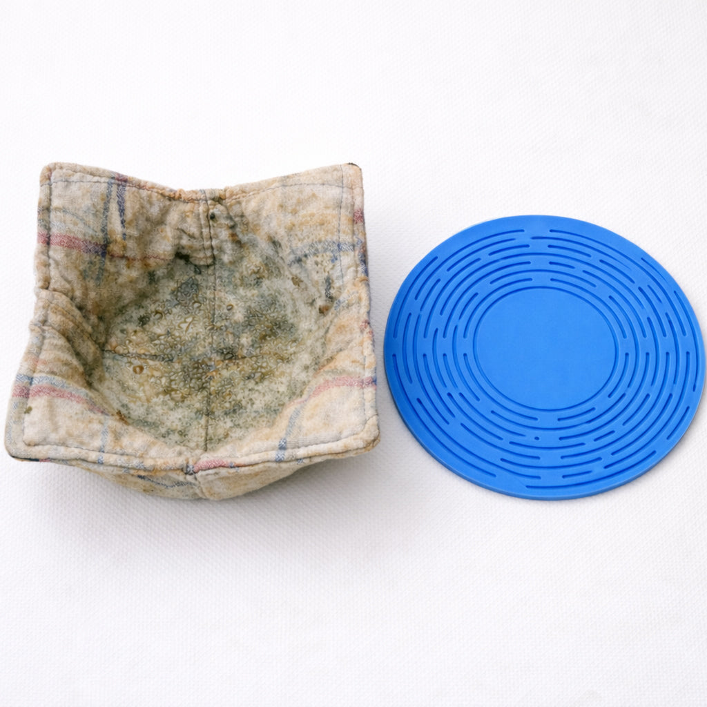 2-in-1 Zero-Purio™ Silicone Mesh Bag & Heat-Resistant Trivet Mat for Hot Bowls