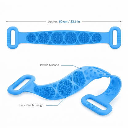 2-Pack Silicone Exfoliating Back Scrubber & Bath Brush with Handles