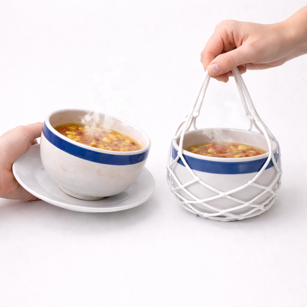 2-in-1 Zero-Purio™ Silicone Mesh Bag & Heat-Resistant Trivet Mat for Hot Bowls