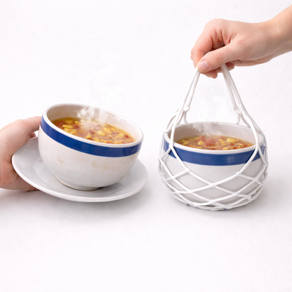 2-in-1 Zero-Purio™ Silicone Mesh Bag & Heat-Resistant Trivet Mat for Hot Bowls