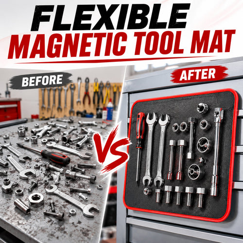 Purio™ Magnetic Tool Tray Mat – Flexible Workshop Organizer for Metal Surfaces