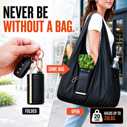 🔥LAST DAY SALE 49% OFF-👜✨Foldable Shopping Bag Keychain Eco-Friendly Reusable Tote Bag (offer)