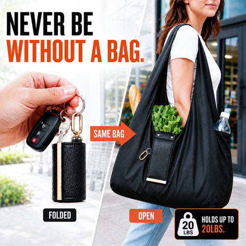 🔥LAST DAY SALE 49% OFF-👜✨Foldable Shopping Bag Keychain Eco-Friendly Reusable Tote Bag (offer)