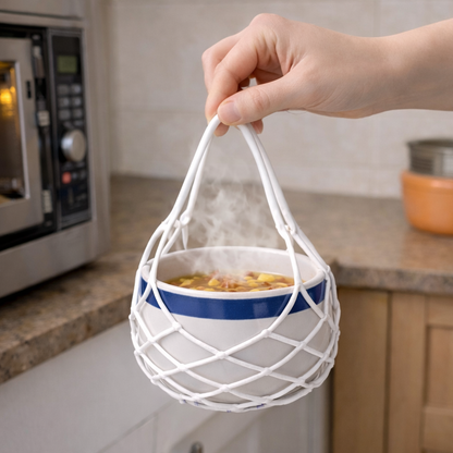 2-in-1 Zero-Purio™ Silicone Mesh Bag & Heat-Resistant Trivet Mat for Hot Bowls