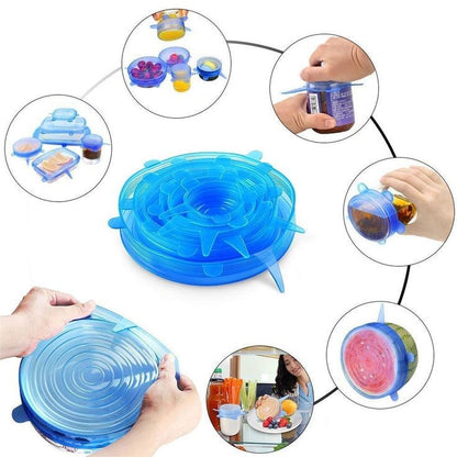 Purio™ Silicone Stretch Lids Reuseable Microwave Safe Flexible Covers