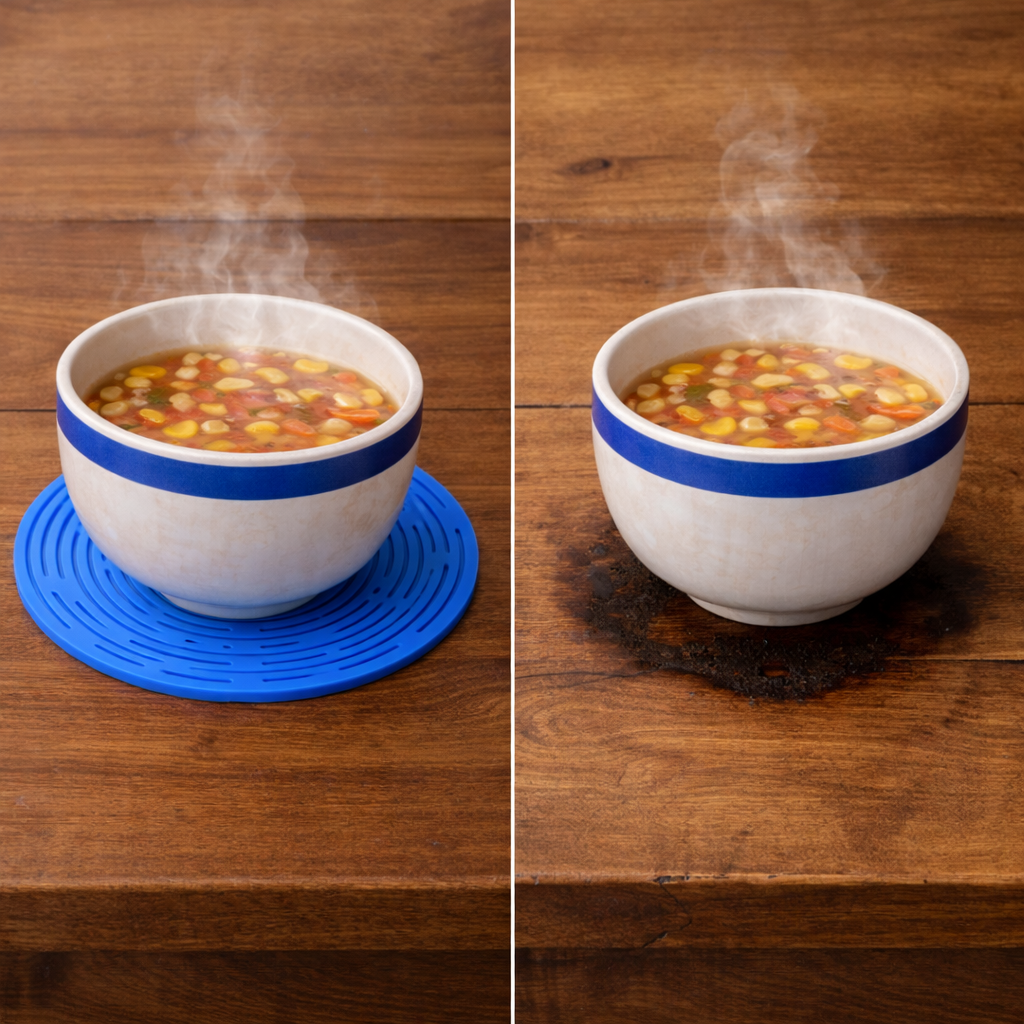 2-in-1 Zero-Purio™ Silicone Mesh Bag & Heat-Resistant Trivet Mat for Hot Bowls