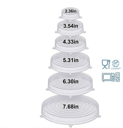 Purio™ Silicone Stretch Lids Reuseable Microwave Safe Flexible Covers