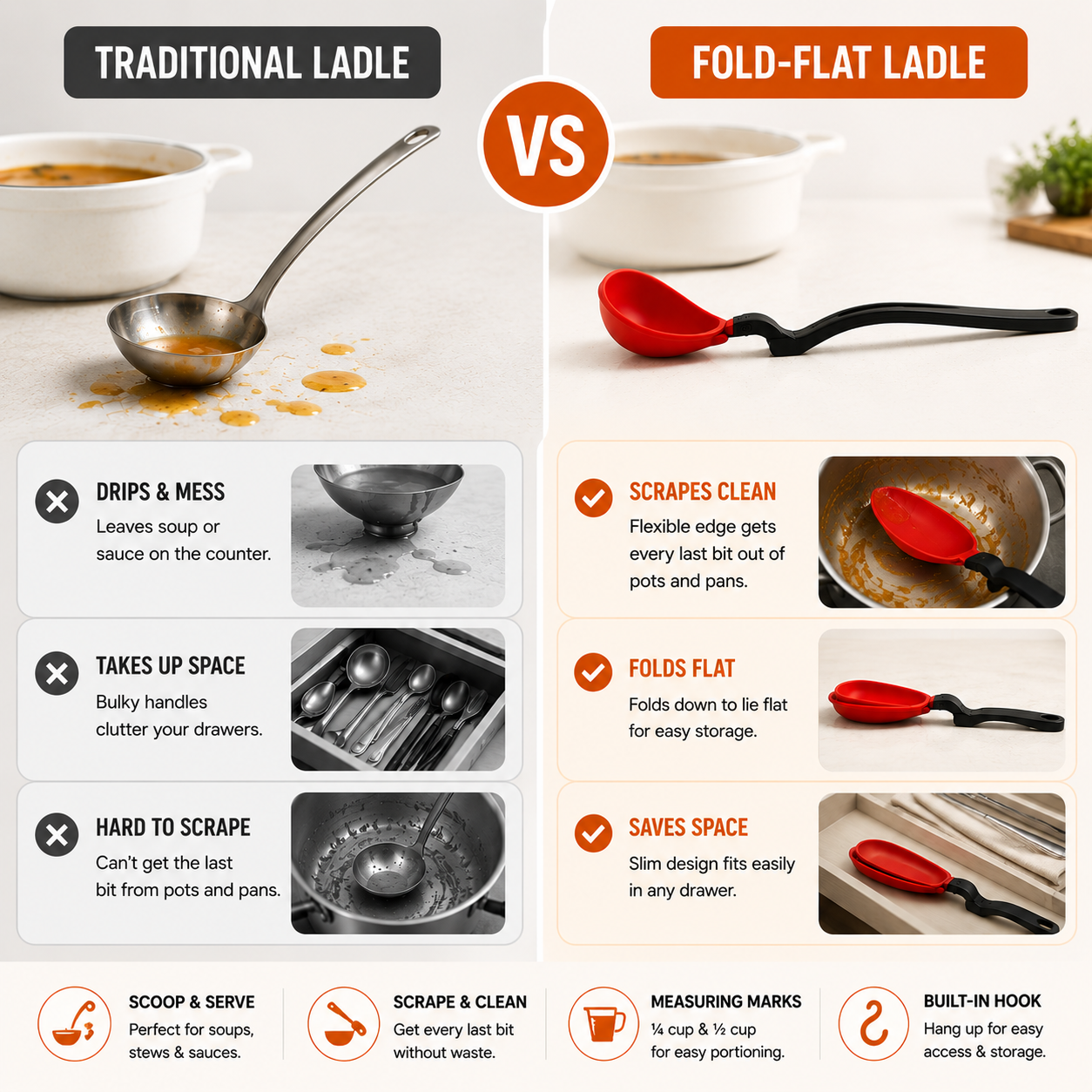 Purio™ 5-In-1 Fold-Flat Smart Ladle