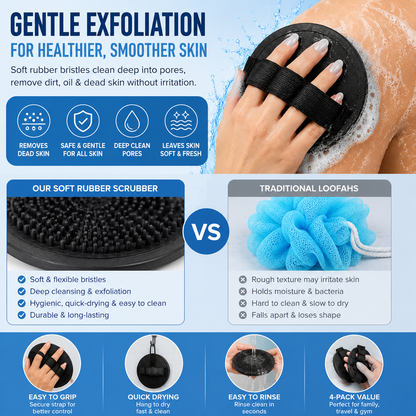 🥳2026 HOT SALE🥳💞50K+ SOLD!🌸🧖‍♀️ 50% OFF!Soft Silicone Shower Scrubber – Gentle Exfoliating Body Brush