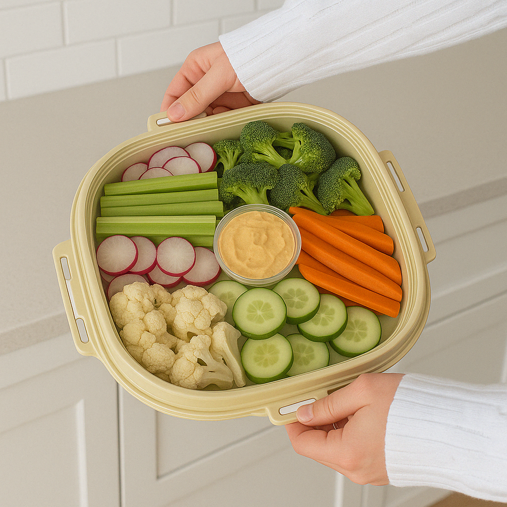 🥳2026 HOT SALE🥳💕 50% OFF! Portable Snack Tray – Fresh, Organized & Spill-Proof Snacks Anywhere 🥕✨