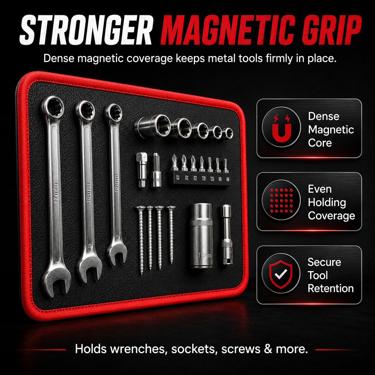 Purio™ Magnetic Tool Tray Mat – Flexible Workshop Organizer for Metal Surfaces