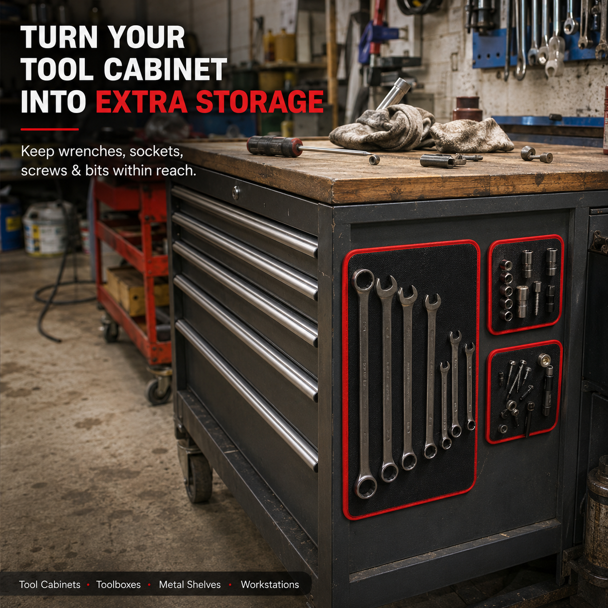 Purio™ Magnetic Tool Tray Mat – Flexible Workshop Organizer for Metal Surfaces