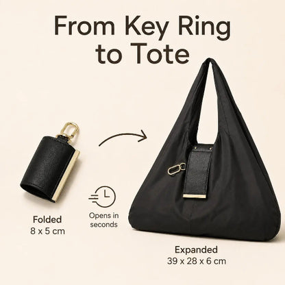 🔥LAST DAY SALE 49% OFF-👜✨Foldable Shopping Bag Keychain Eco-Friendly Reusable Tote Bag (offer)
