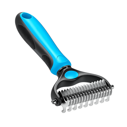 Professional Double-Sided Pet Grooming Rake ✨ Undercoat Deshedding Tool for Dogs & Cats 🐶🐱