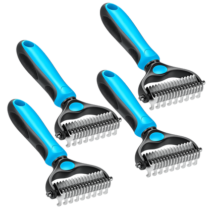 Professional Double-Sided Pet Grooming Rake ✨ Undercoat Deshedding Tool for Dogs & Cats 🐶🐱