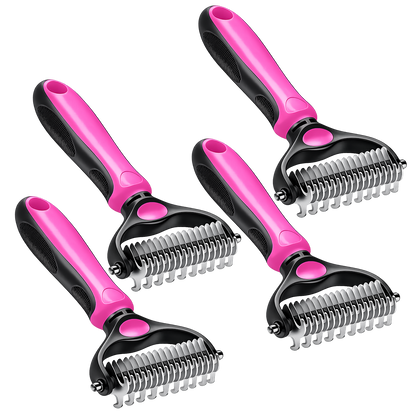 Professional Double-Sided Pet Grooming Rake ✨ Undercoat Deshedding Tool for Dogs & Cats 🐶🐱