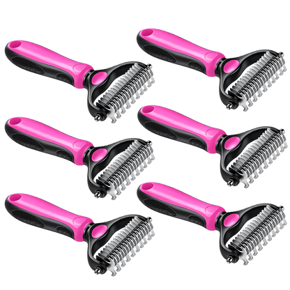 Professional Double-Sided Pet Grooming Rake ✨ Undercoat Deshedding Tool for Dogs & Cats 🐶🐱