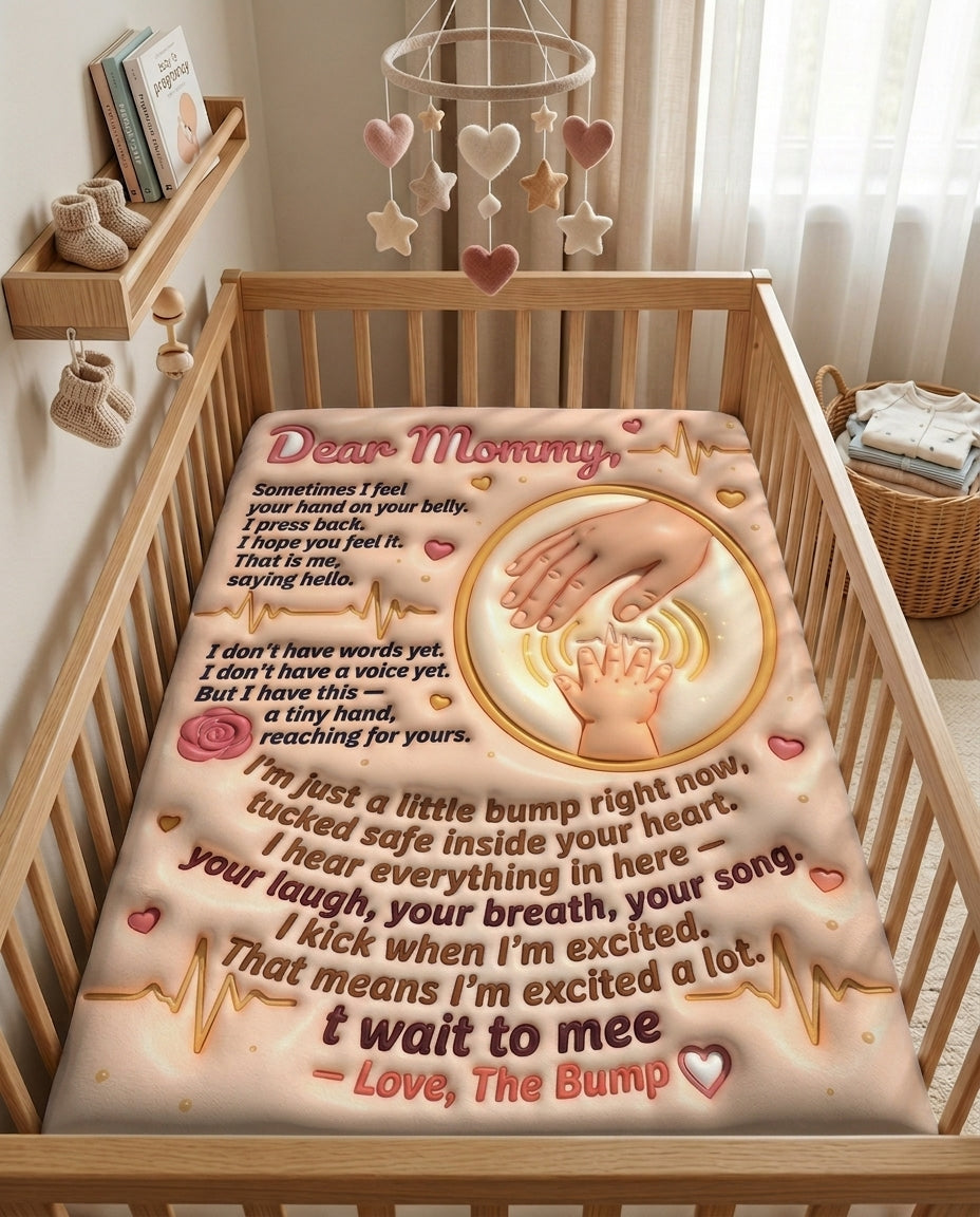 Baby Pressing Hand Through Womb Wall Blanket