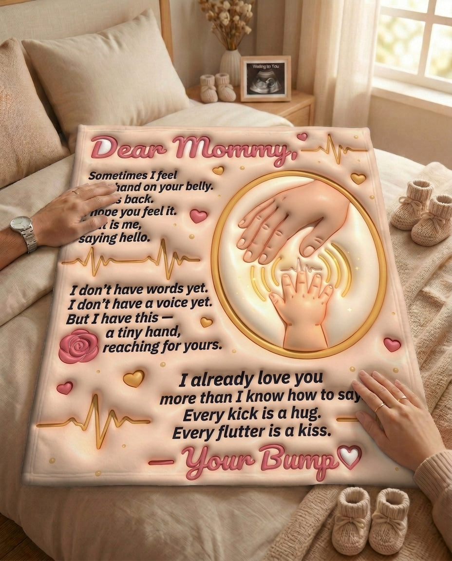 Baby Pressing Hand Through Womb Wall Blanket