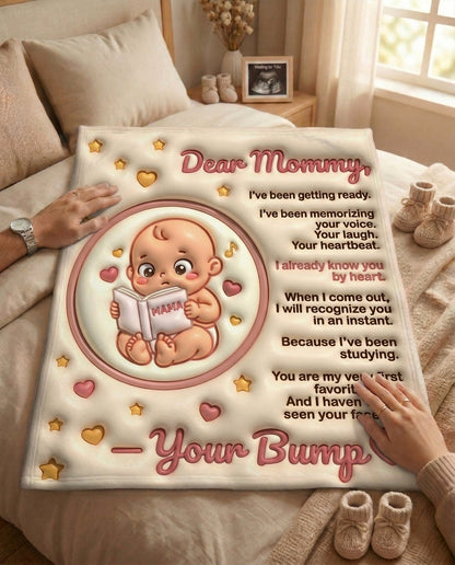 Baby Reading Tiny Book About Mama Blanket