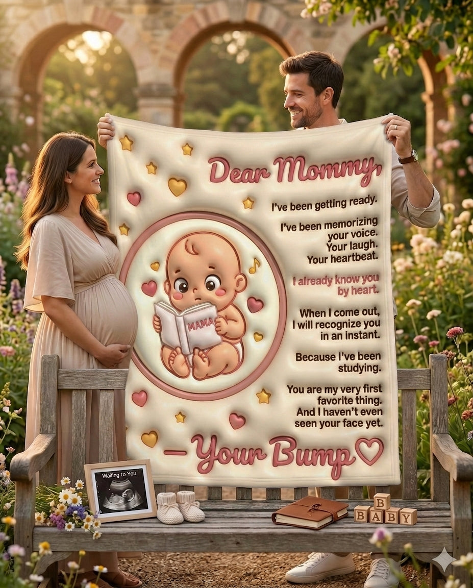 Baby Reading Tiny Book About Mama Blanket