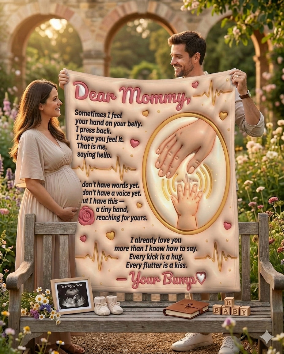 Baby Pressing Hand Through Womb Wall Blanket