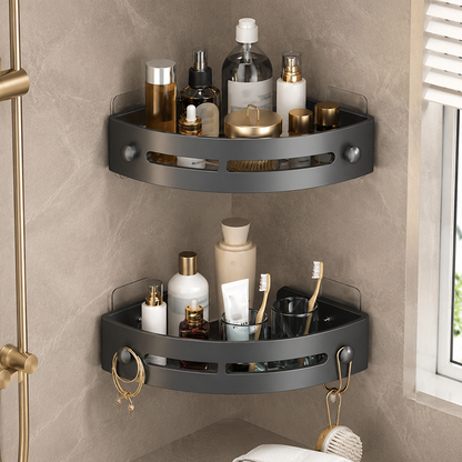 🔥 Bathroom Storage Upgrade 🚿 No-Drill Triangle Shower Caddy with Strong Adhesive & Fast Drainage (offer)