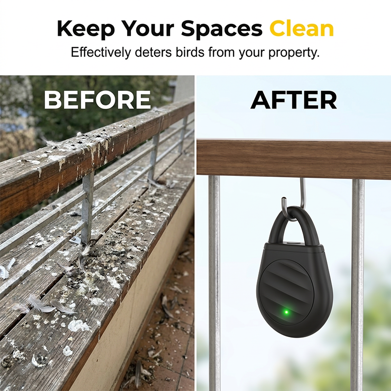 🔥Limited time offer Buy 3 get 1 free！🐦No more trouble from birds, beasts and locusts！Portable Ultrasonic Bird Repellent Keychain