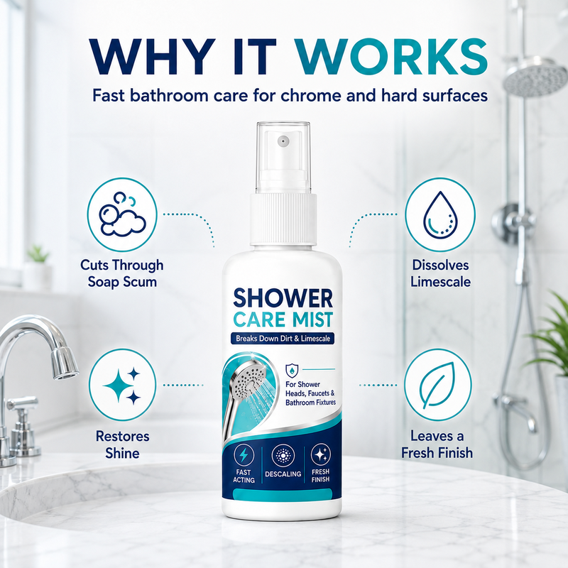 🚿✨Fast-Acting Shower Limescale Remover Spray – Dissolves stubborn mineral deposits & hard water stains. Restores water flow & shine – just spray & wipe! 🧼💪 (offer)